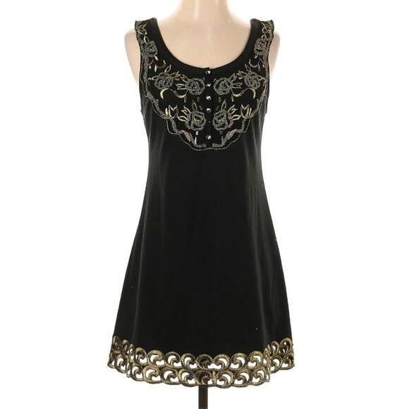 Free People Vintage Golden Embroidered Dress - Picture 2 of 6